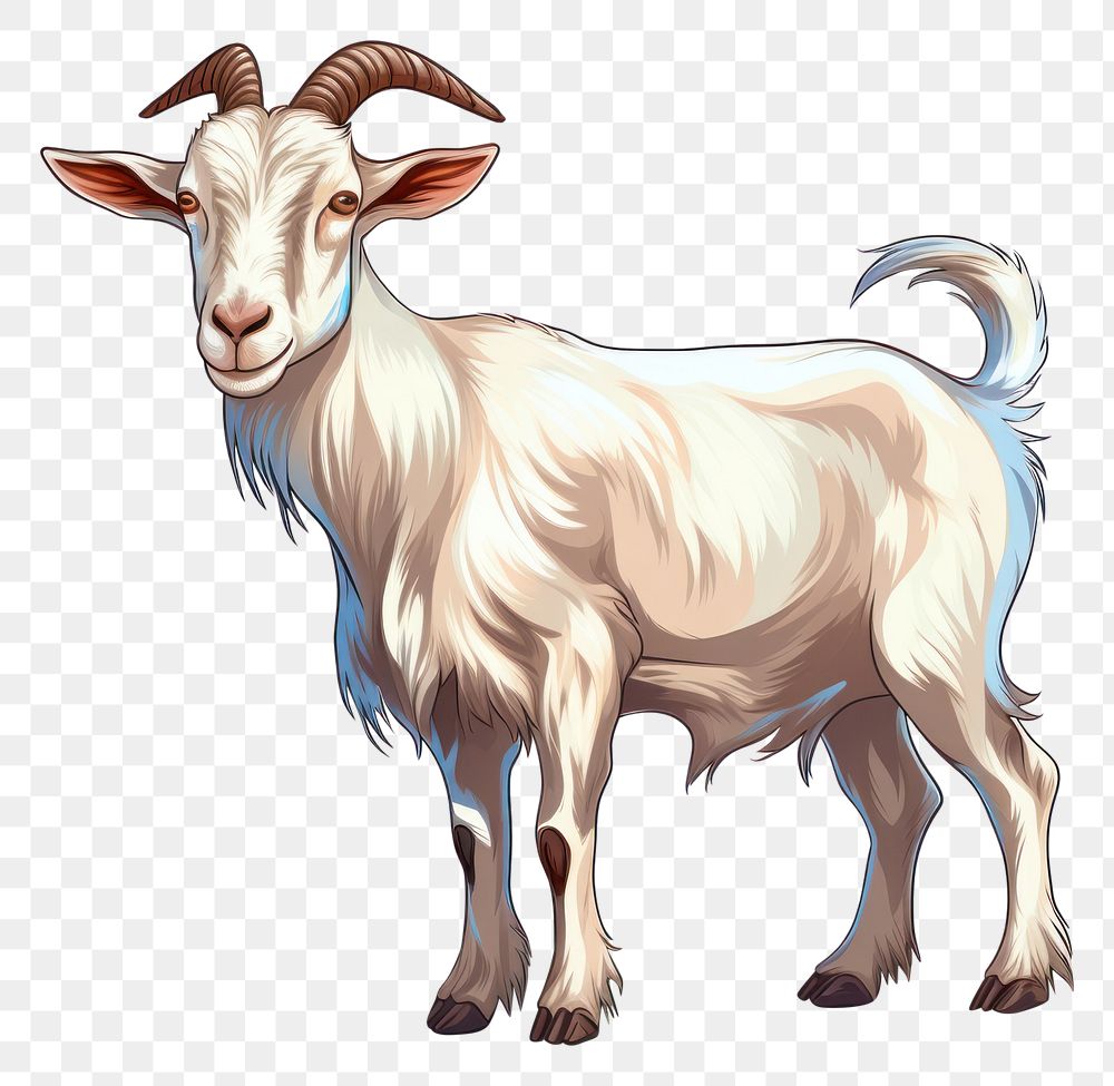 PNG  Goat livestock cartoon animal. AI generated Image by rawpixel.