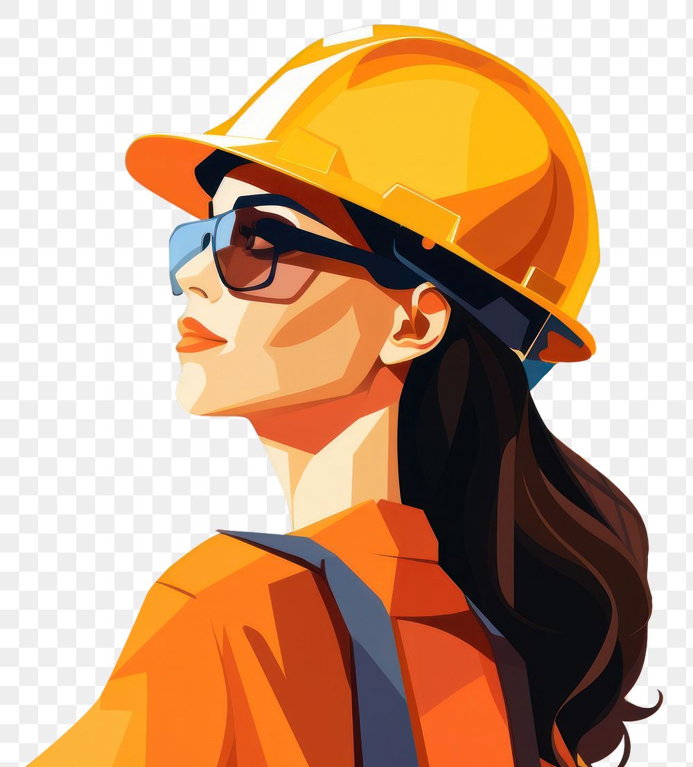 PNG Female engineer hardhat helmet adult. AI generated Image by rawpixel.