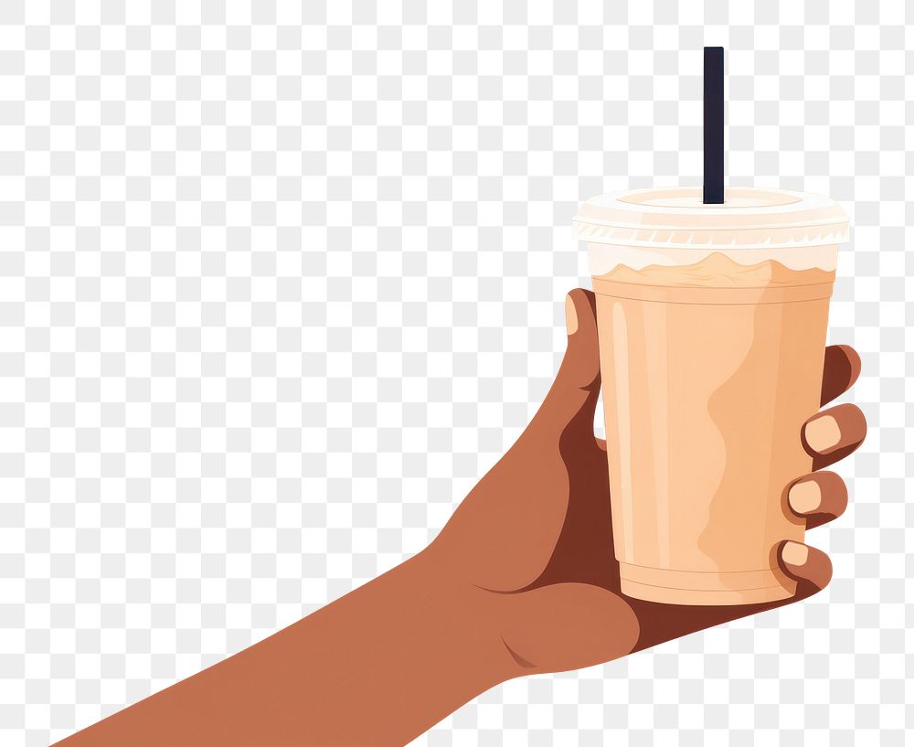 PNG Hand holding milk tea drink refreshment disposable. 