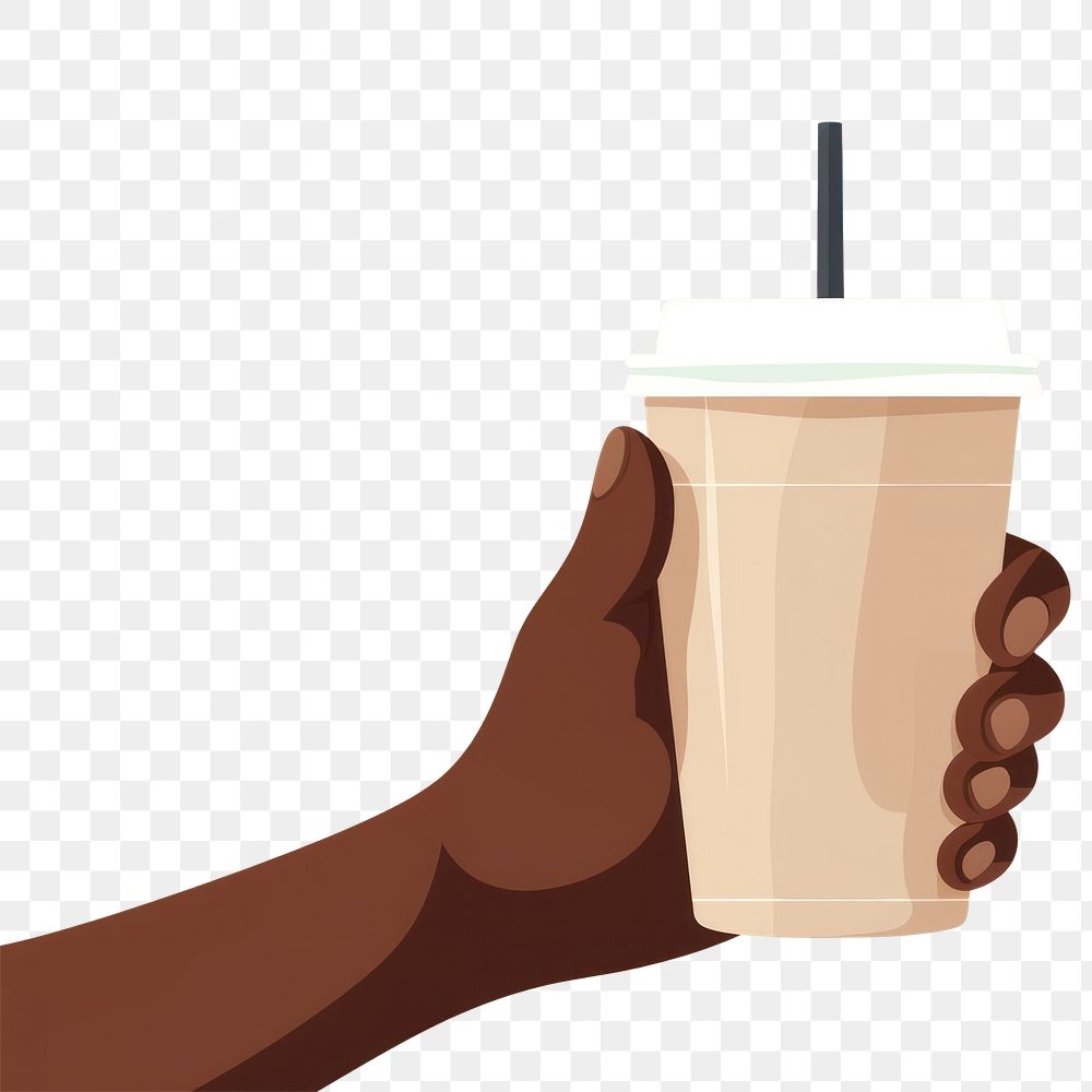 PNG Hand holding takeaway coffee drink cup refreshment. 