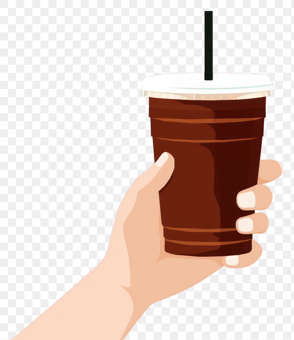 PNG Hand holding coffee smoothie drink milk. AI generated Image by rawpixel.