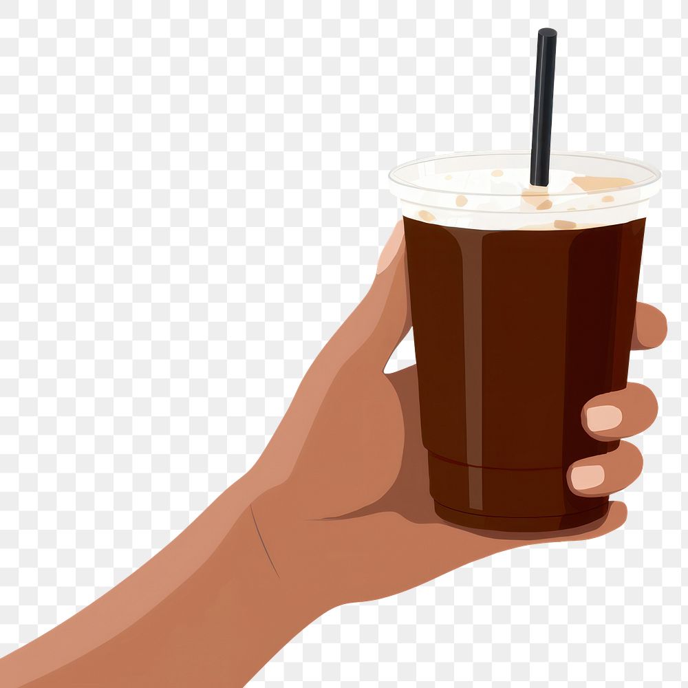 PNG Hand holding coffee drink cup refreshment. 