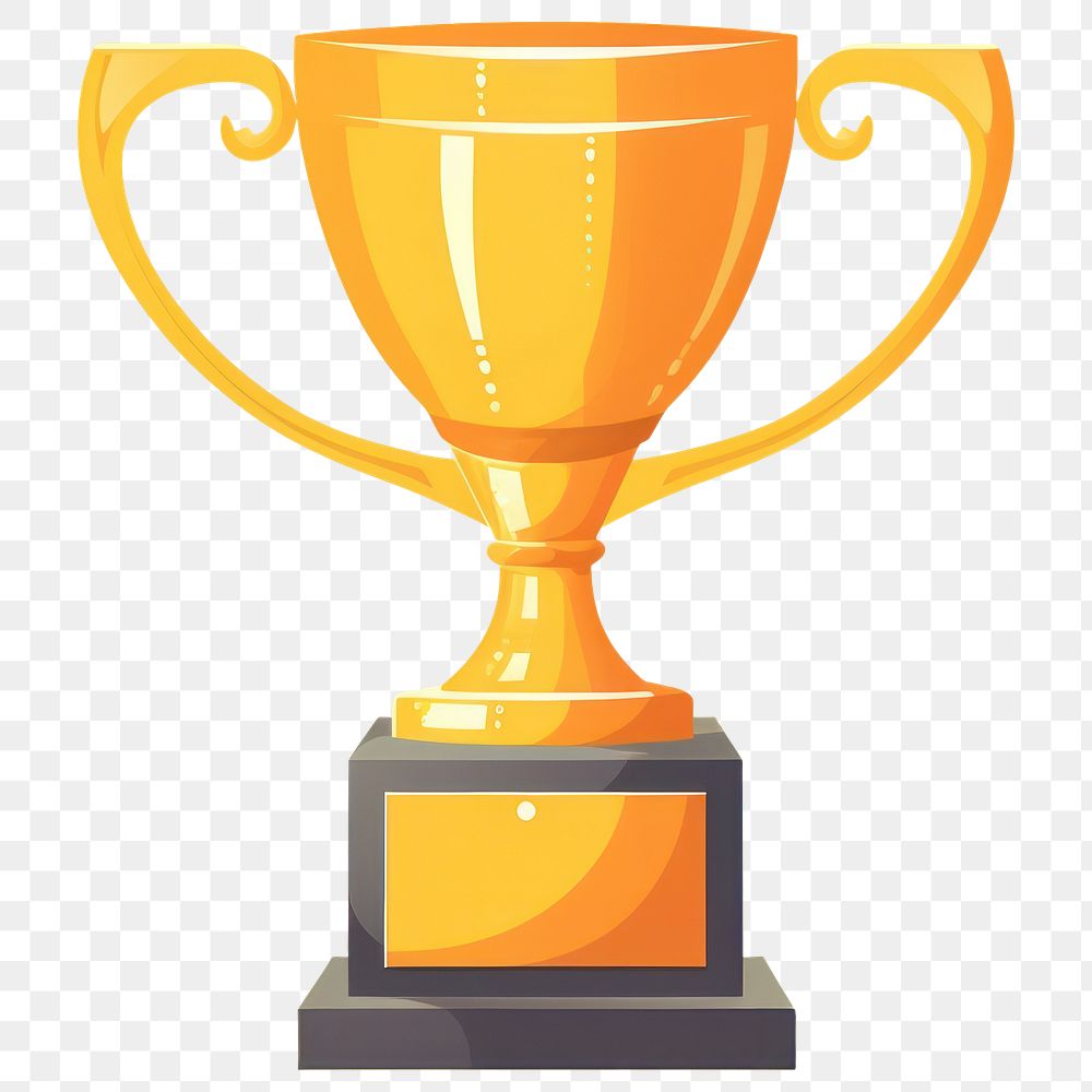 PNG Trophy yellow achievement success. AI generated Image by rawpixel.