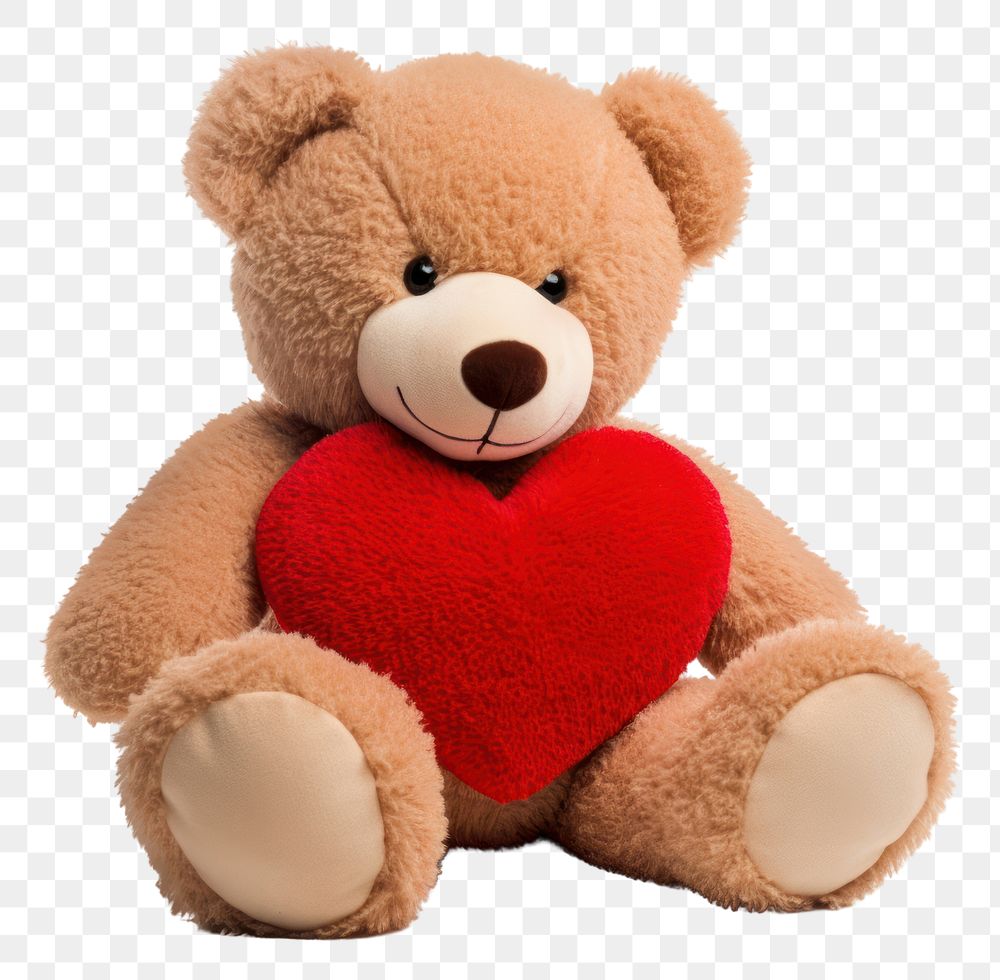 PNG Teddy bear plush heart toy. 