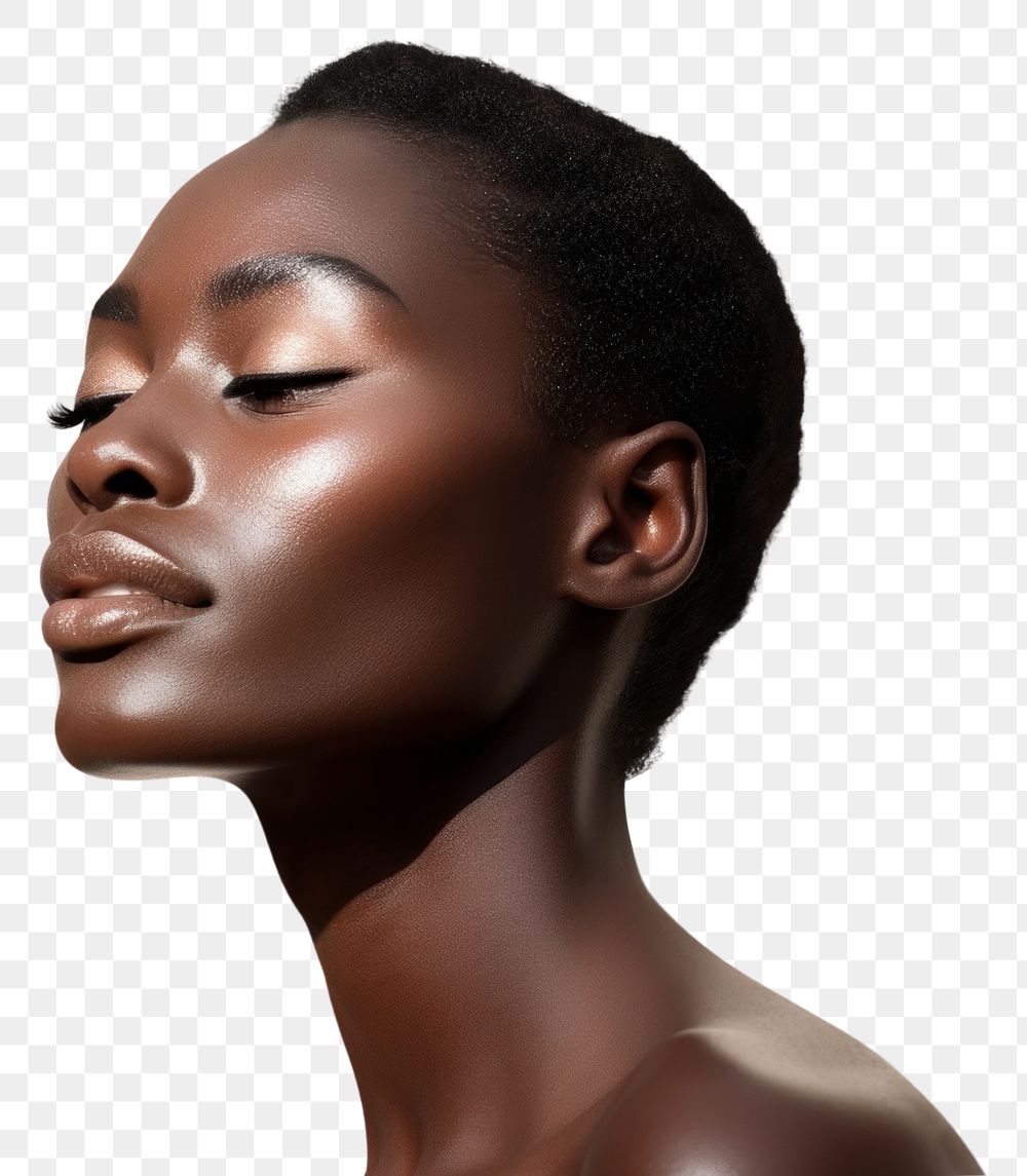 PNG Black woman adult skin perfection. AI generated Image by rawpixel.