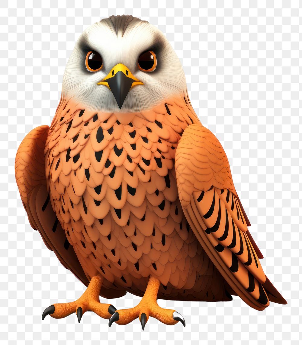 PNG 3d cartoon kestral animal bird beak. AI generated Image by rawpixel.