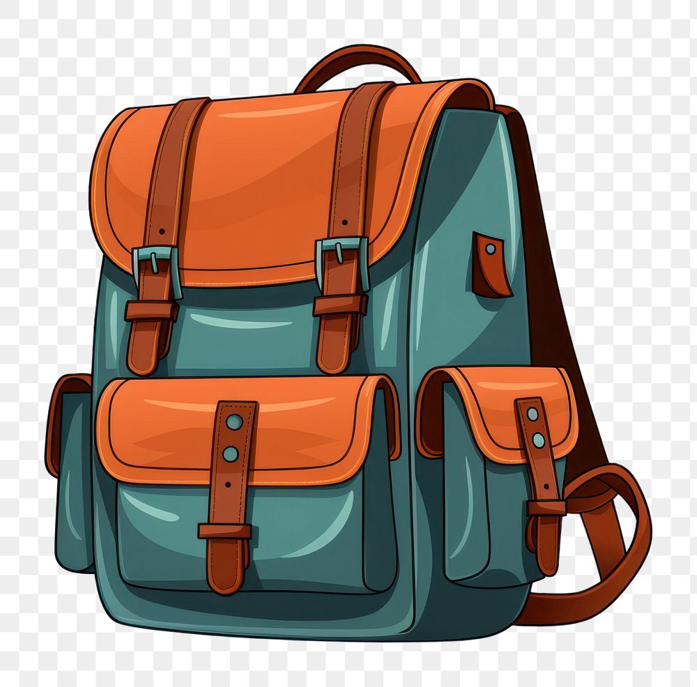 PNG Student bag backpack white background suitcase. AI generated Image by rawpixel.