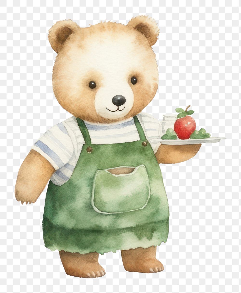 PNG Kitchen cute bear toy. AI generated Image by rawpixel.