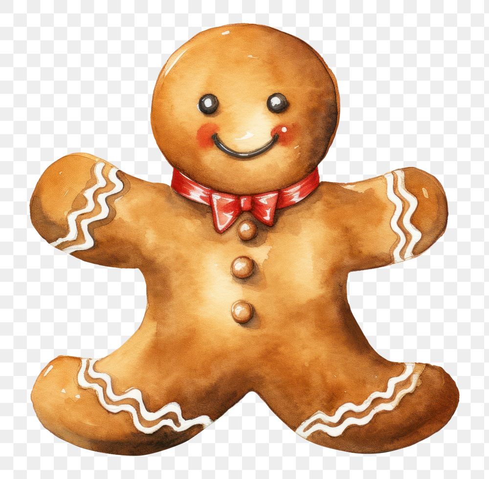 PNG Gingerbread cookie food anthropomorphic. AI generated Image by rawpixel.