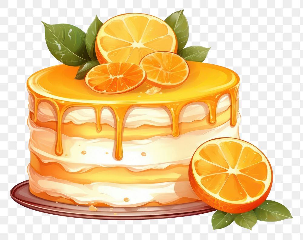 PNG Orange cake dessert fruit plant. AI generated Image by rawpixel.