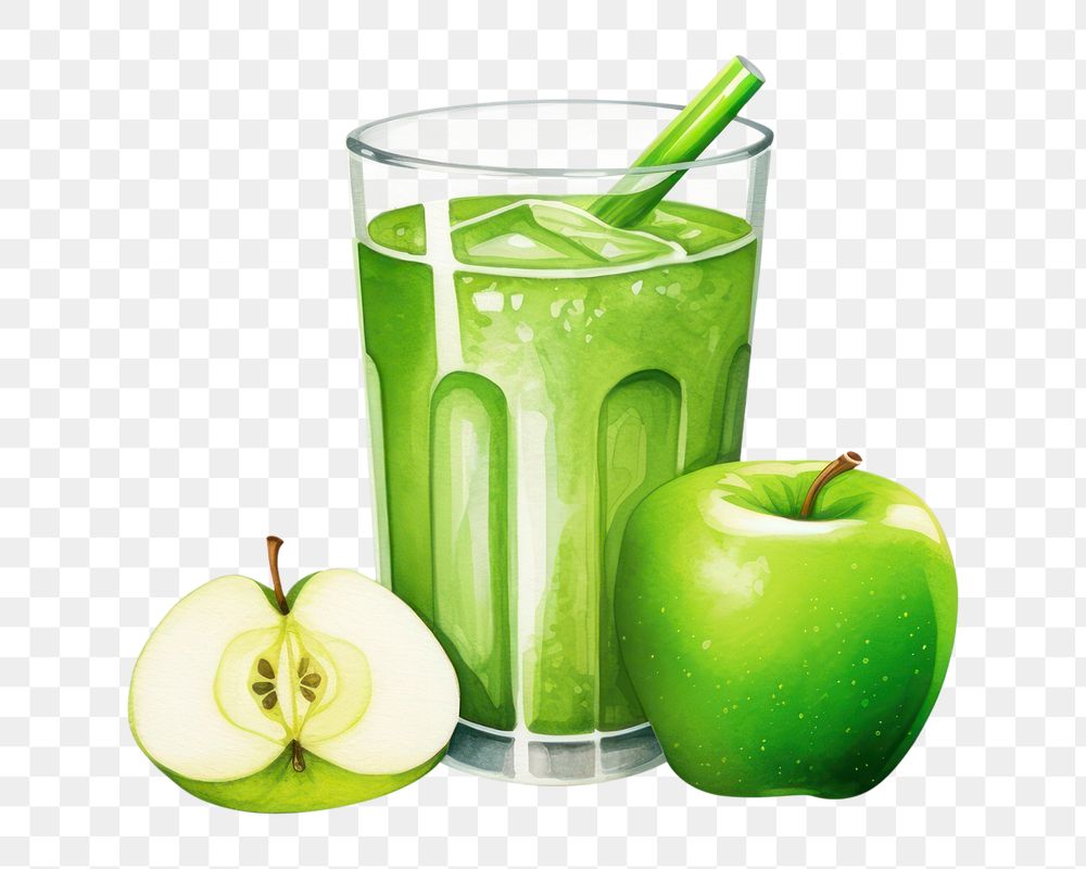 PNG Green apple juice smoothie fruit drink. AI generated Image by rawpixel.