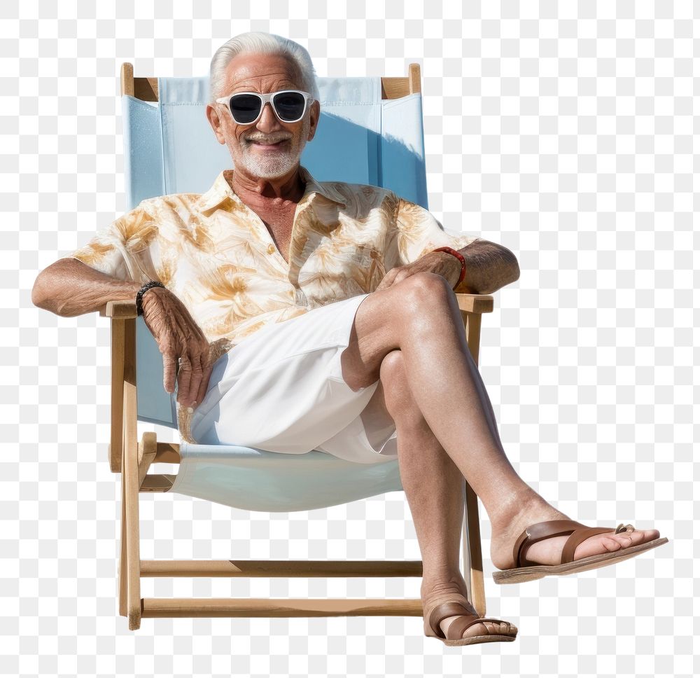 PNG Sunbathing furniture sitting beach. AI generated Image by rawpixel.