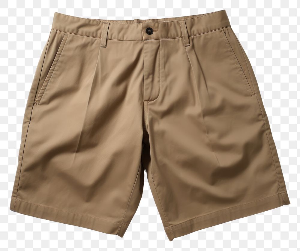 PNG Khaki shorts white background standing clothing. AI generated Image by rawpixel.