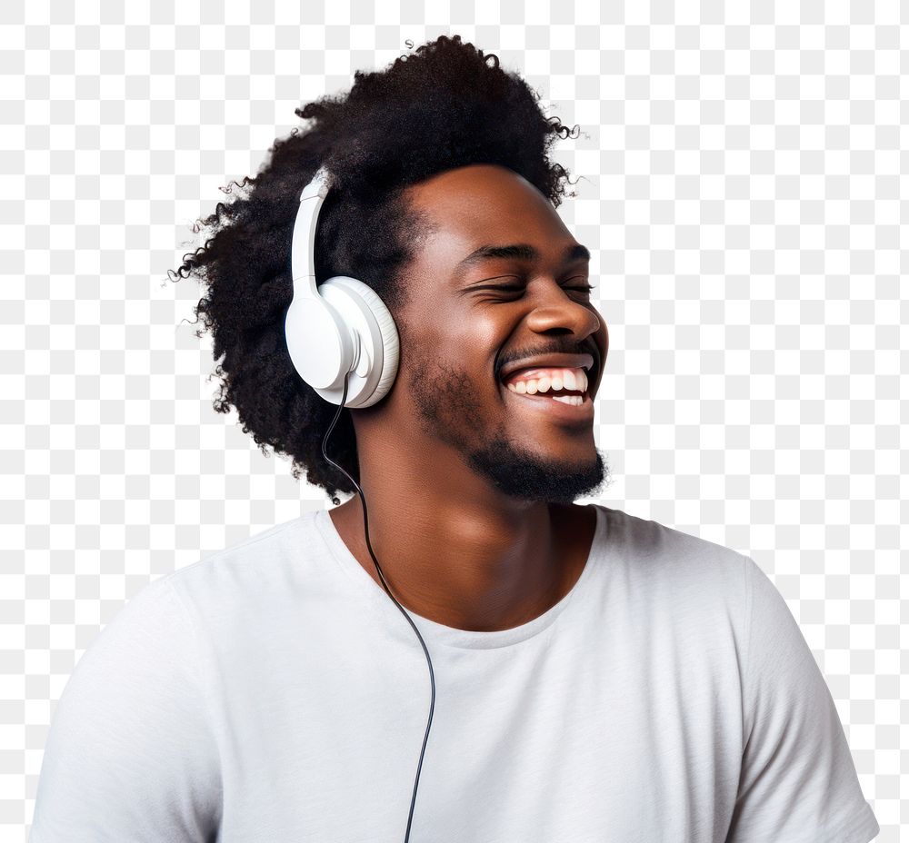 PNG Headphones listening laughing headset