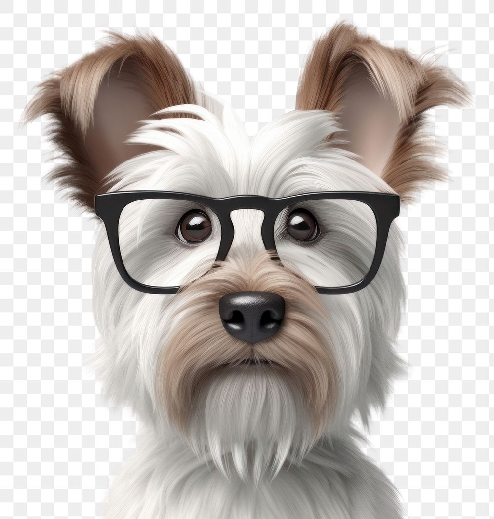 PNG Dog wearing glasses terrier mammal animal. AI generated Image by rawpixel.
