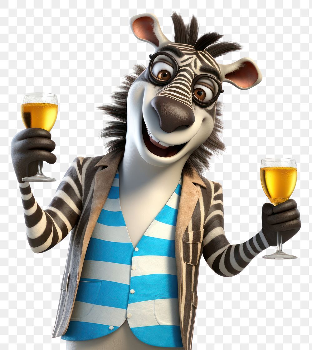 PNG Zebra partying portrait cartoon mammal. 