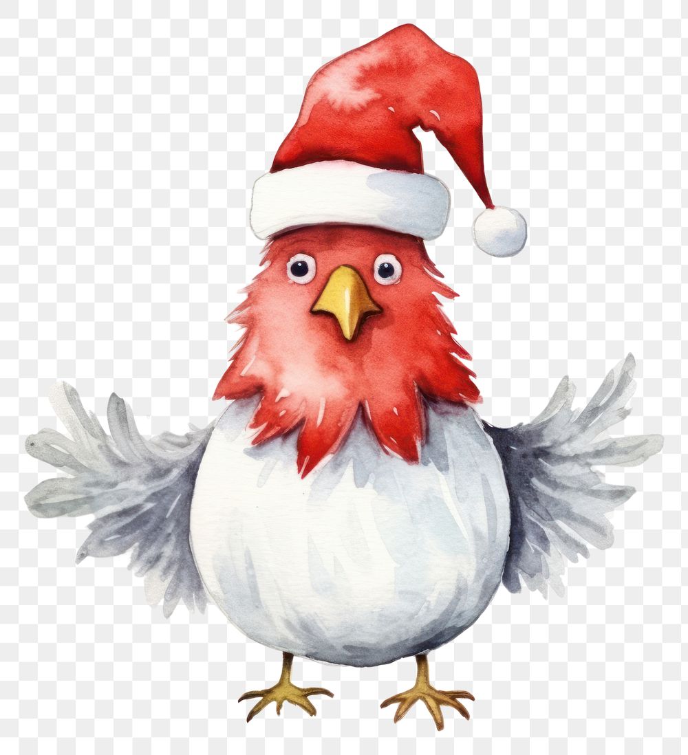 PNG Chicken christmas animal cartoon bird. AI generated Image by rawpixel.