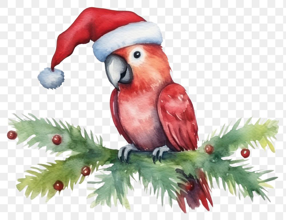 PNG Animal parrot christmas cartoon. AI generated Image by rawpixel.
