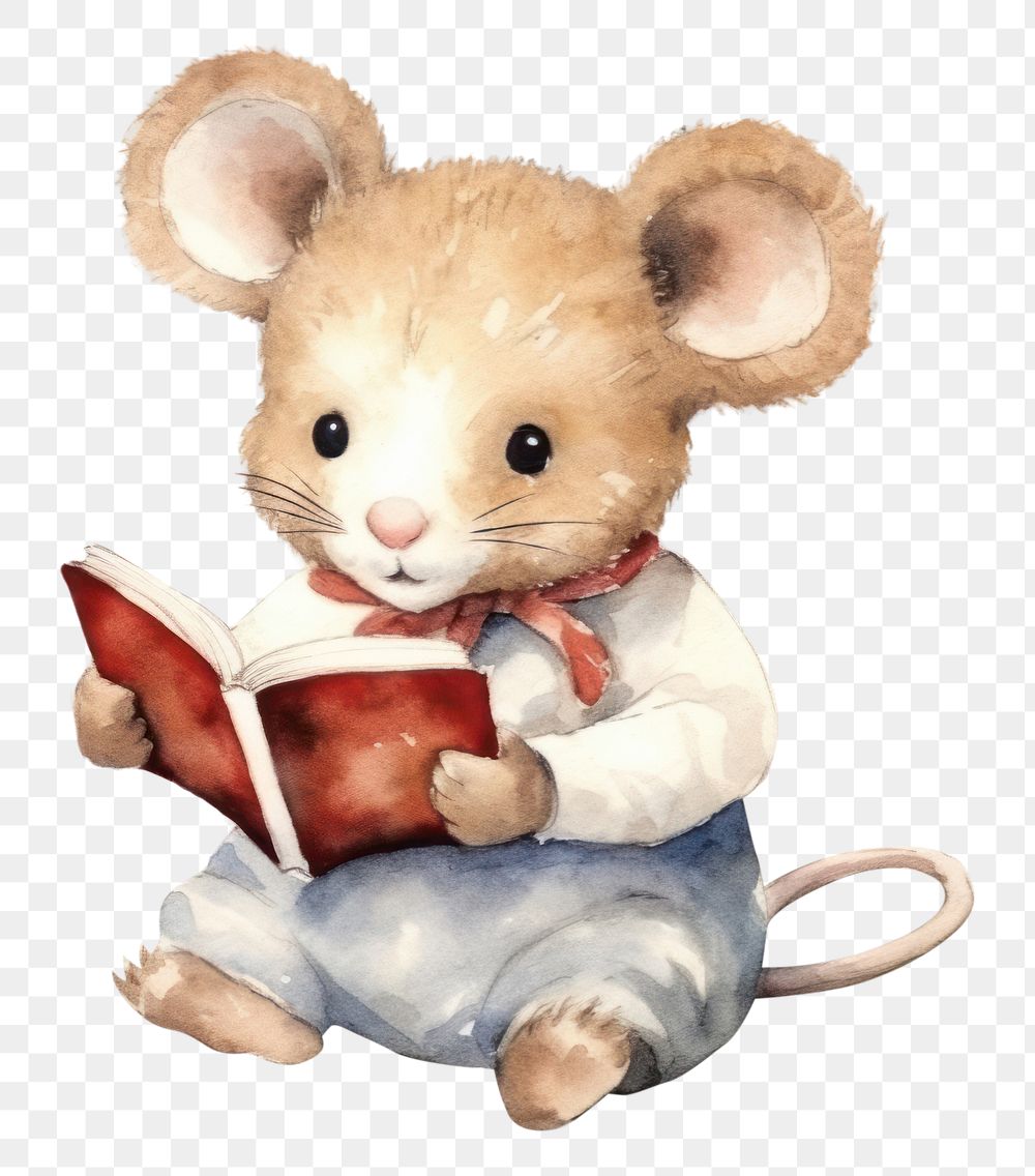 PNG Rat read a book publication reading cartoon. 