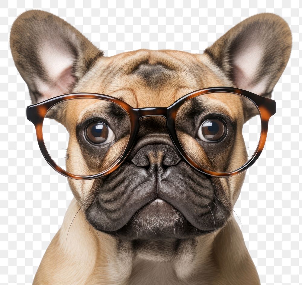 PNG Dog wearing glasses bulldog mammal animal. AI generated Image by rawpixel.