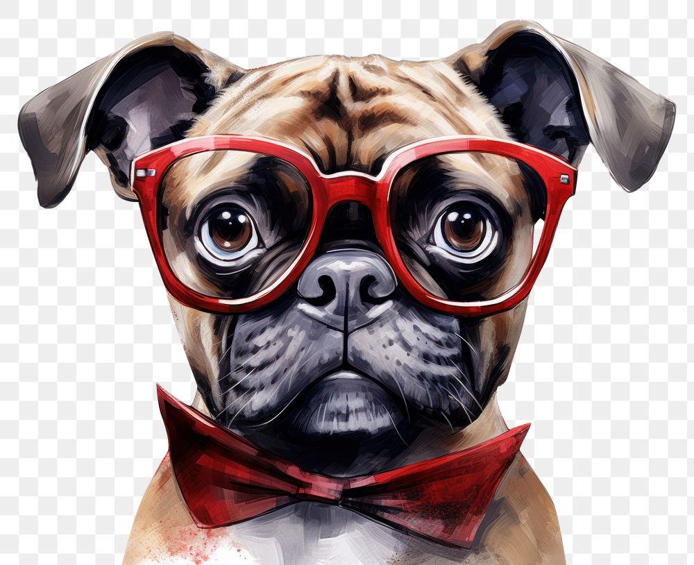 PNG Dog wearing glasses mammal animal pet. 