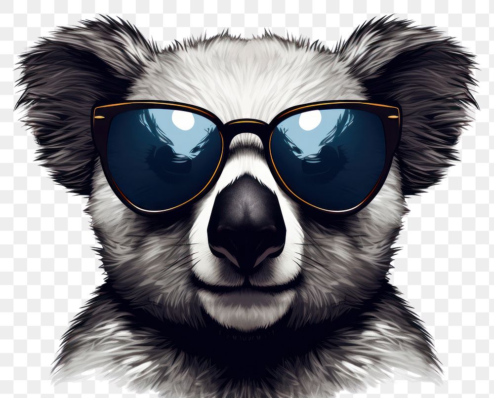 PNG Koala wearing sunglasses mammal animal dog. 