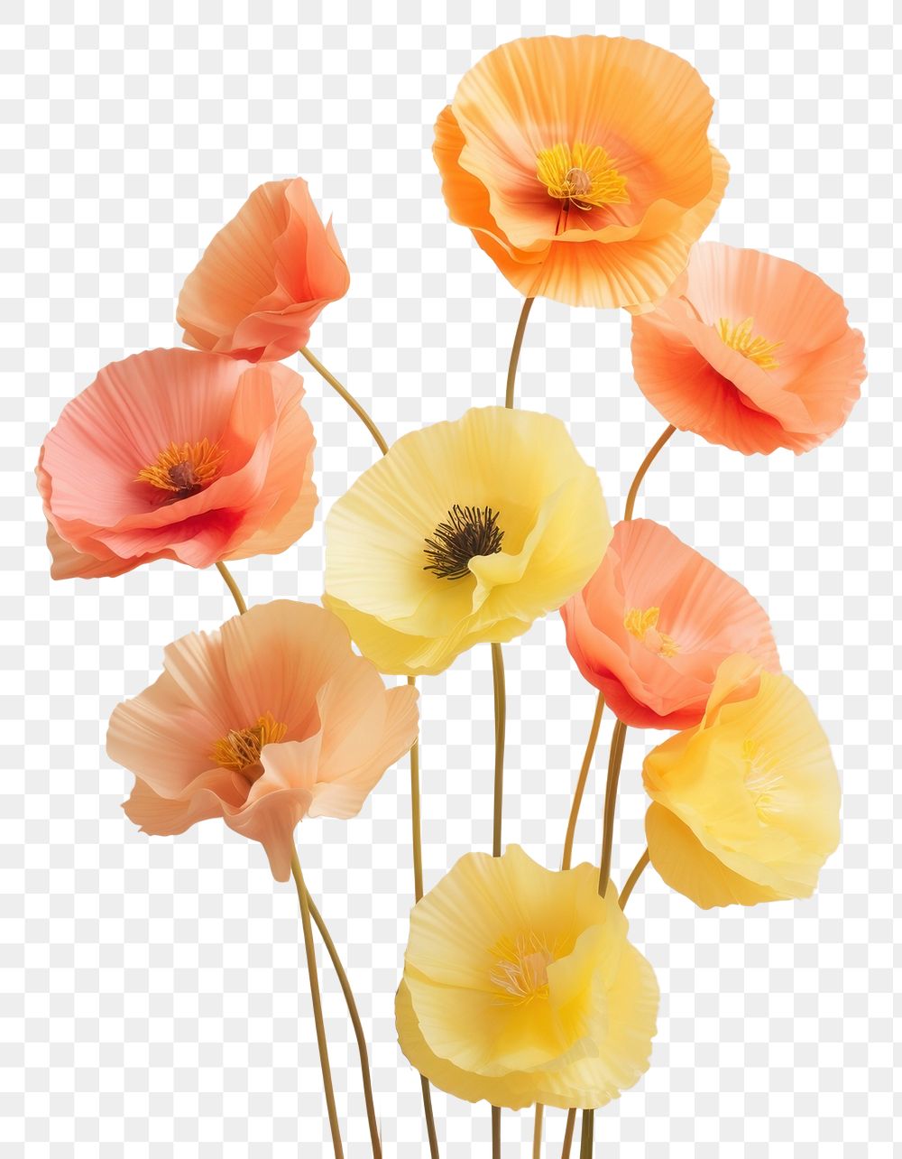 PNG Poppy yellow flower petal. AI generated Image by rawpixel.
