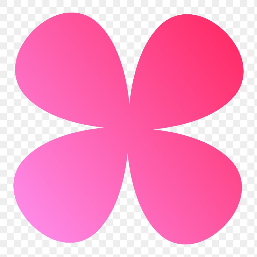 PN gradient pink flower, transparent background