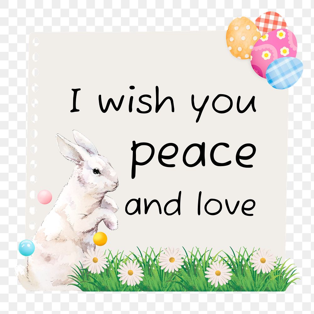 PNG Peace and love, paper craft remix, transparent background