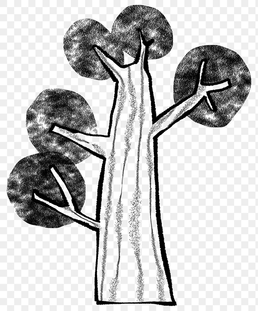 Big tree png doodle element, transparent background