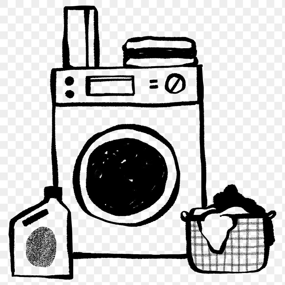 Do laundry png doodle element, transparent background