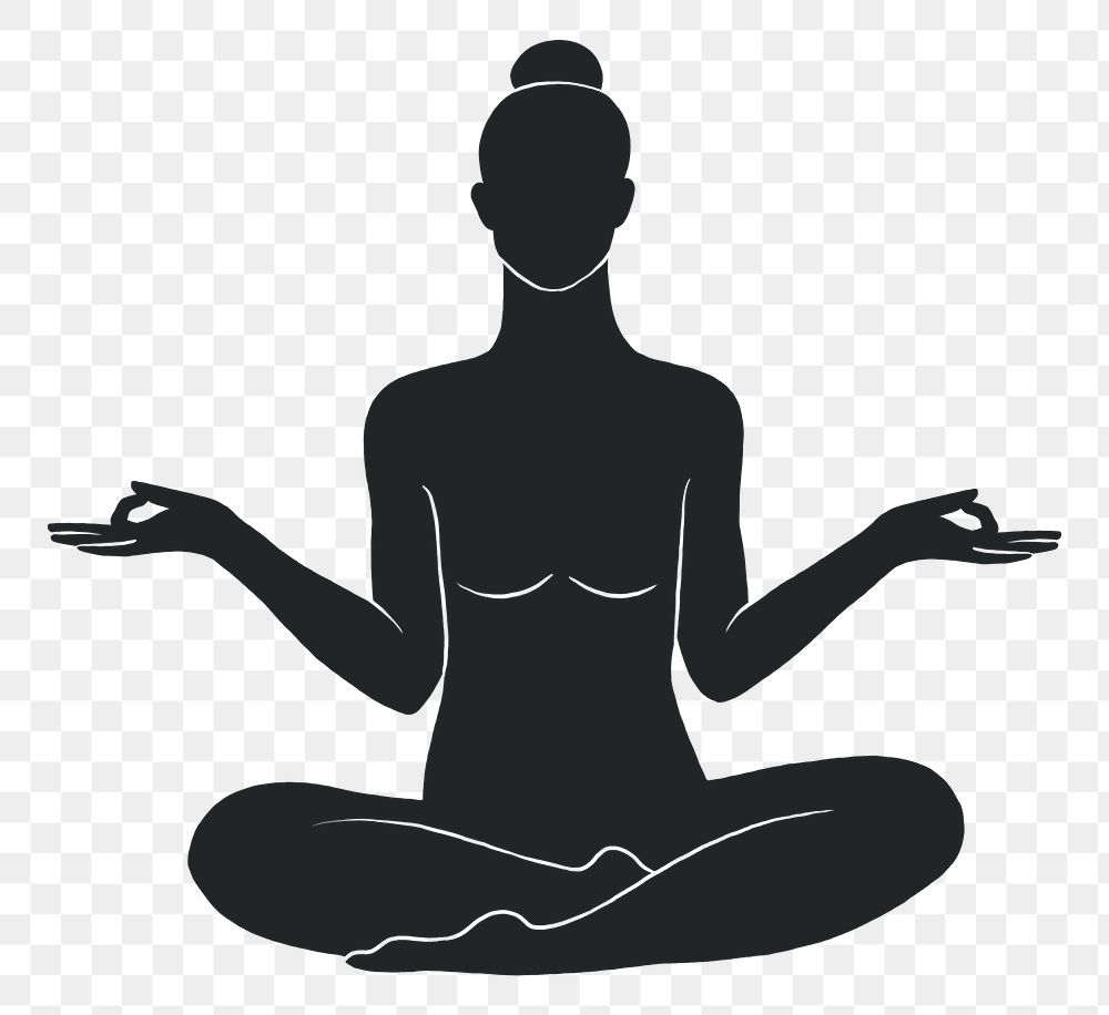 Woman yoga png, spiritual illustration, transparent background