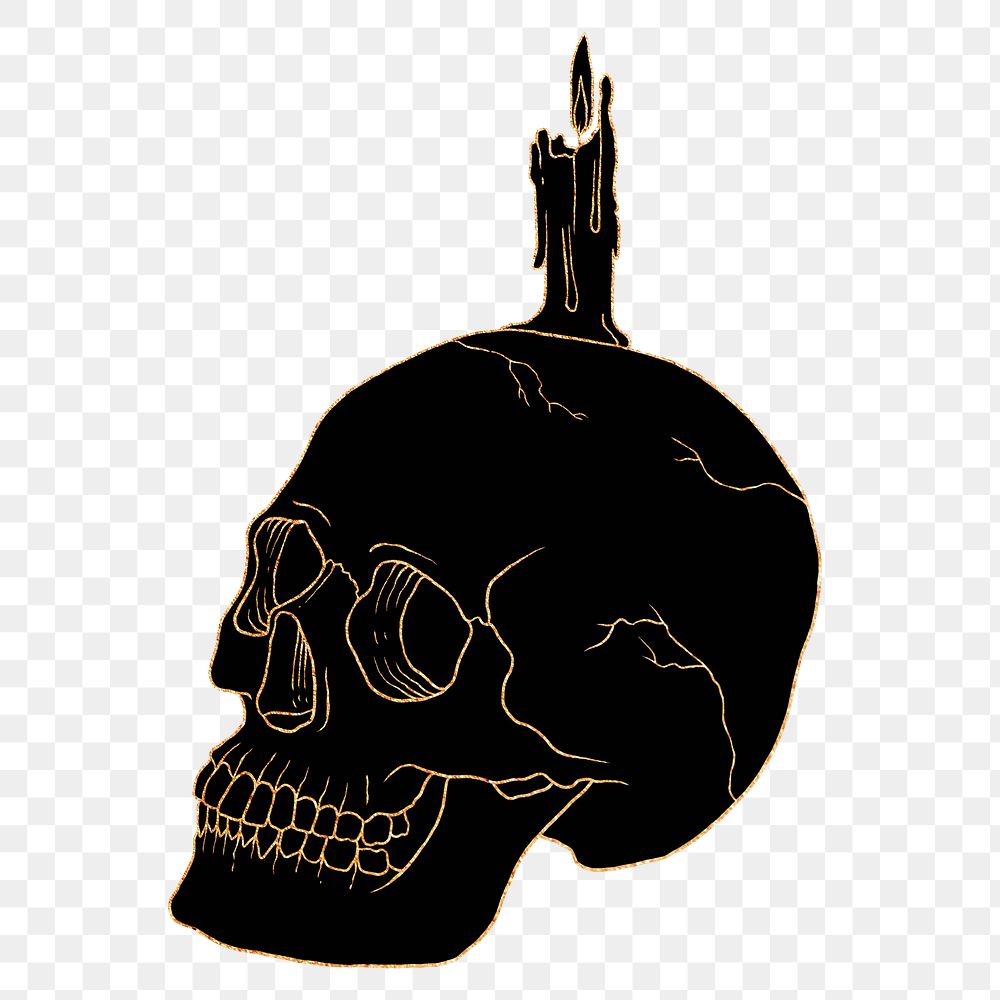 Aesthetic skull png, spiritual illustration, transparent background