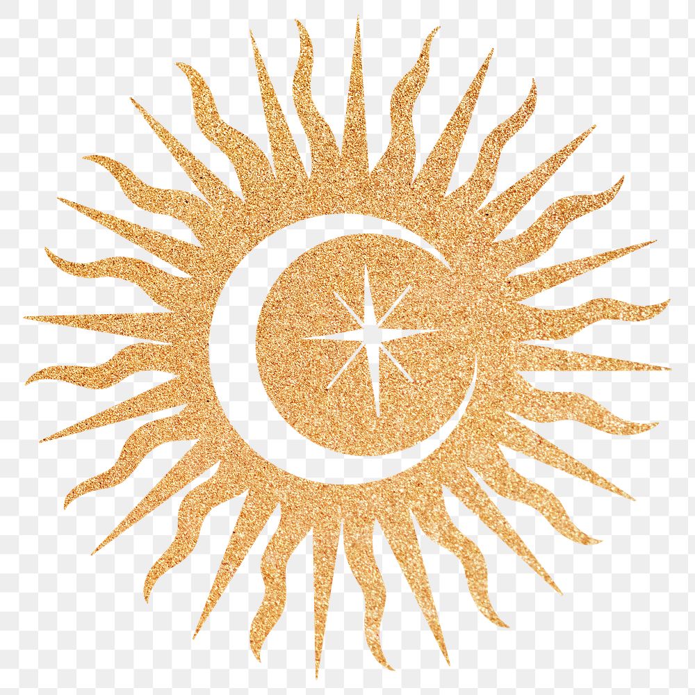 Moon sun png, spiritual illustration, transparent background