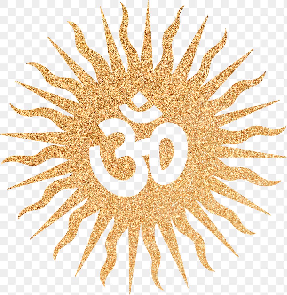 Om sun png, spiritual illustration, transparent background