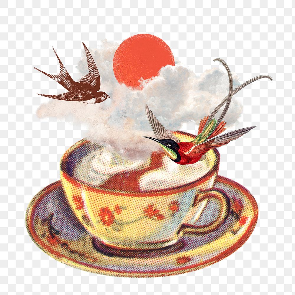 PNG Morning coffee, early bird illustration transparent background