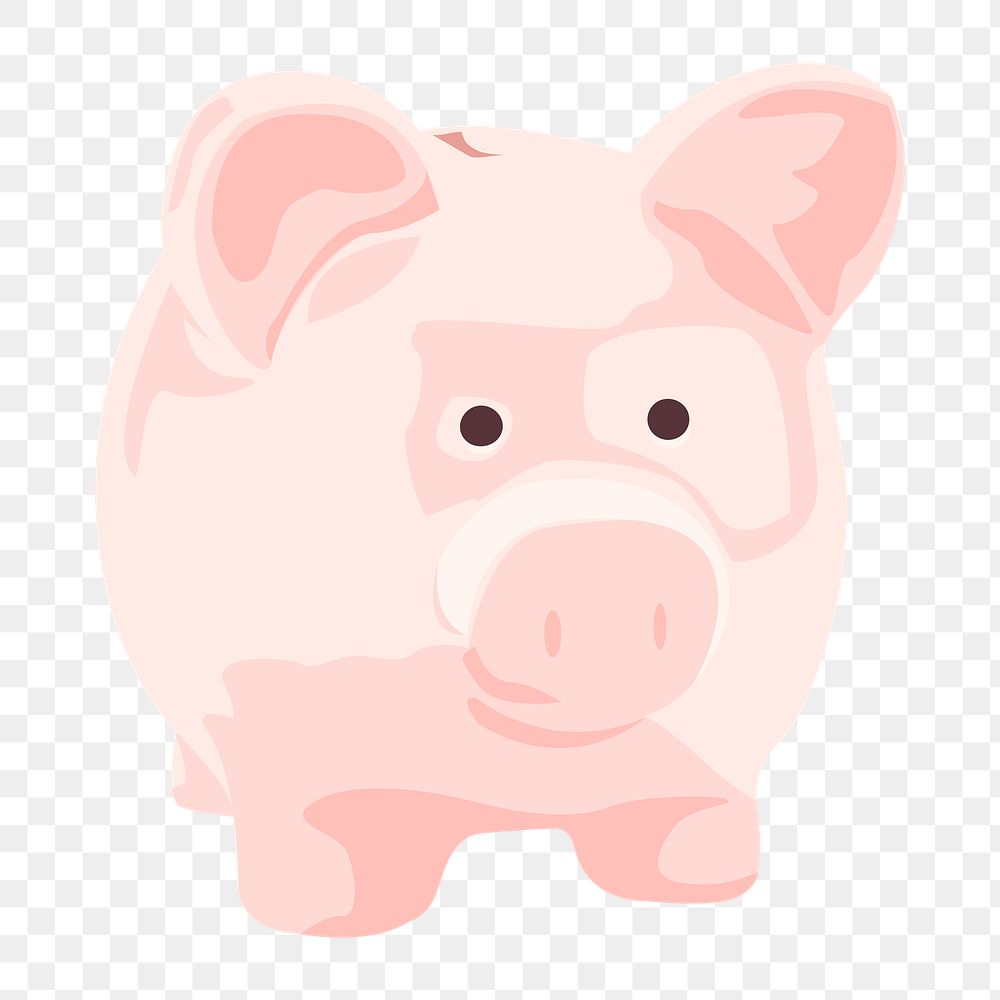 Piggy bank png, aesthetic illustration, transparent background