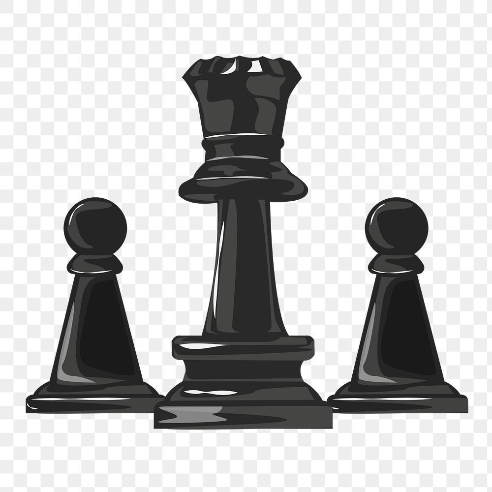 Chess pieces png, aesthetic illustration, transparent background