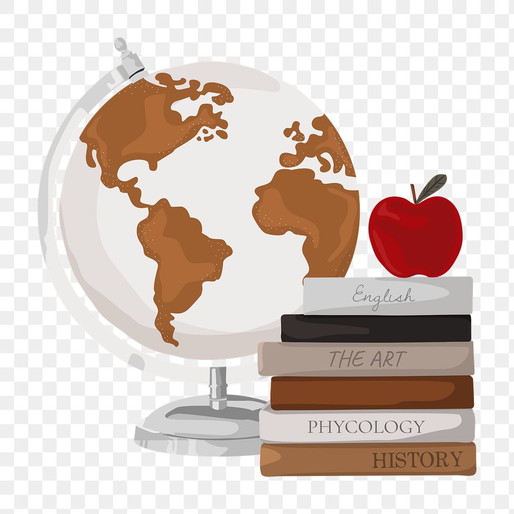 Study abroad png, aesthetic illustration, transparent background