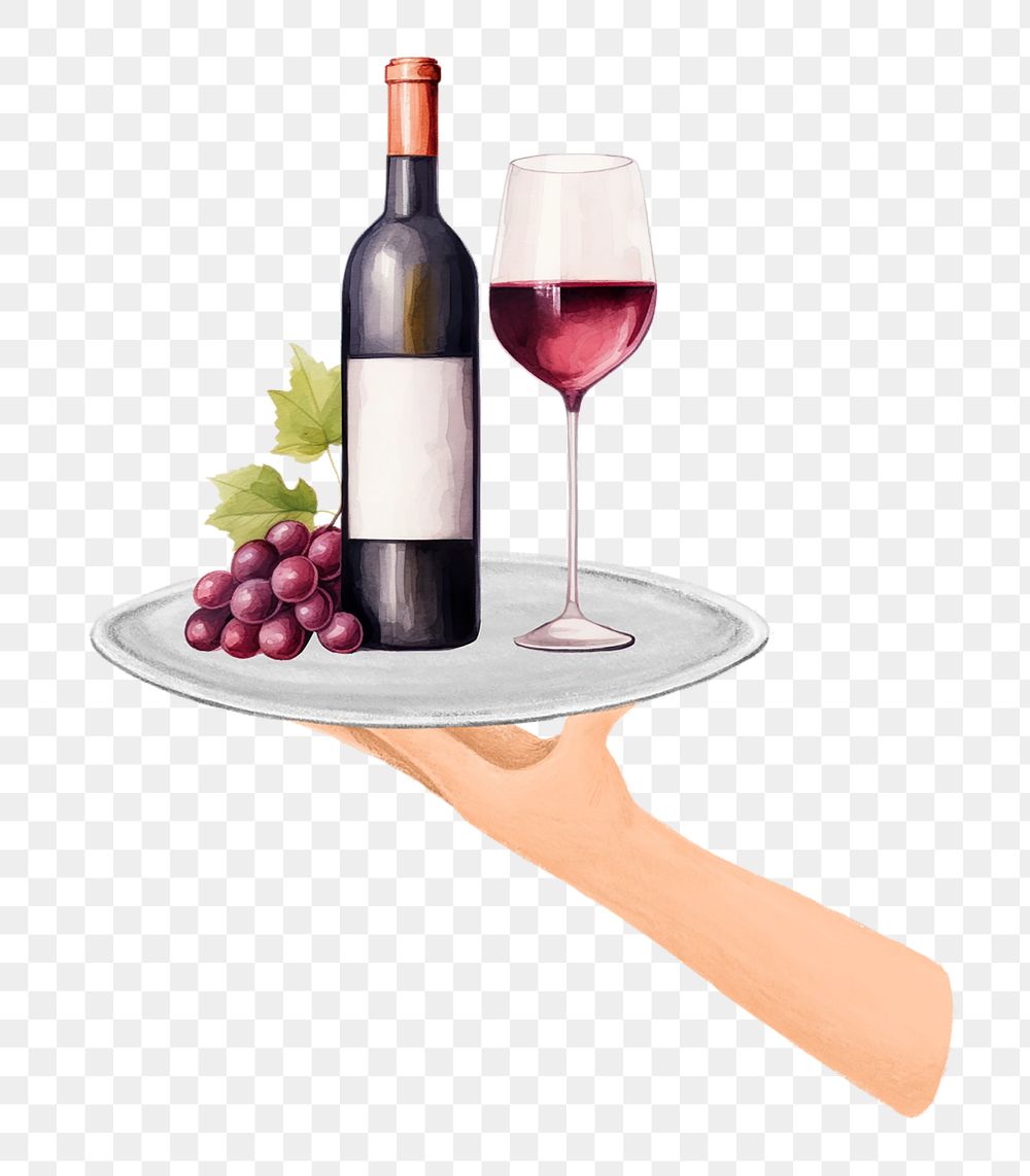 Red wine png digital art food, transparent background
