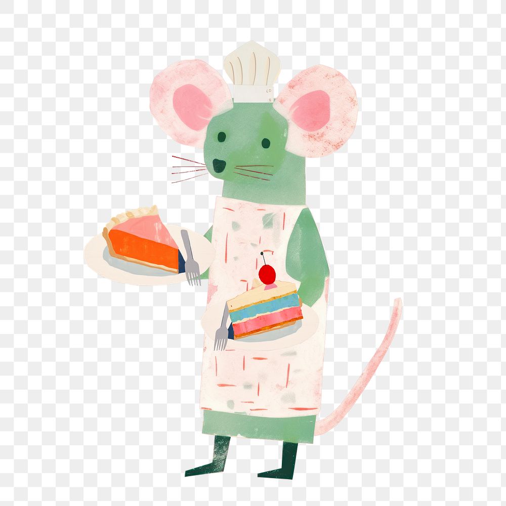 PNG Mouse bakery owner paper craft remix, transparent background