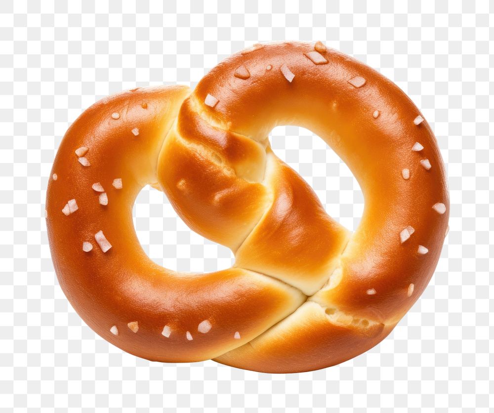 PNG  Bavarian pretzel bread food white background. AI generated Image by rawpixel.