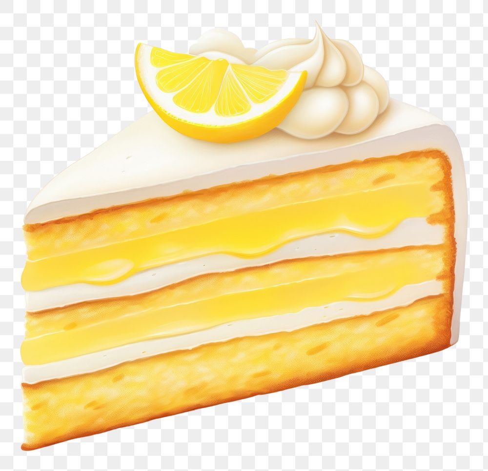 PNG Lemon cake dessert fruit slice. AI generated Image by rawpixel.
