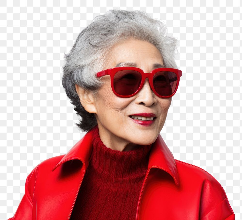 PNG Asian woman in sunglasses, transparent background