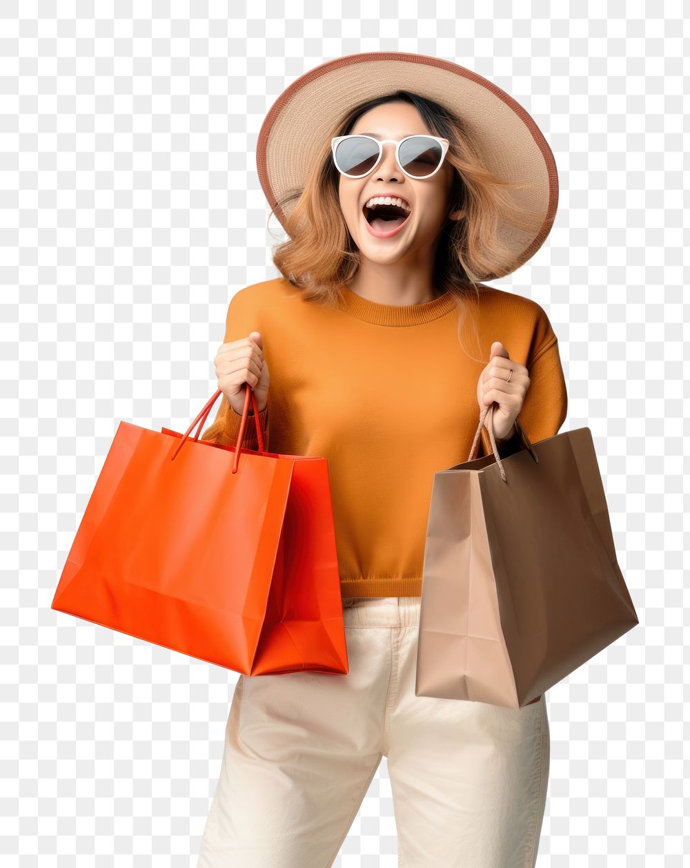 PNG Woman enjoy shopping. AI generated Image by rawpixel.