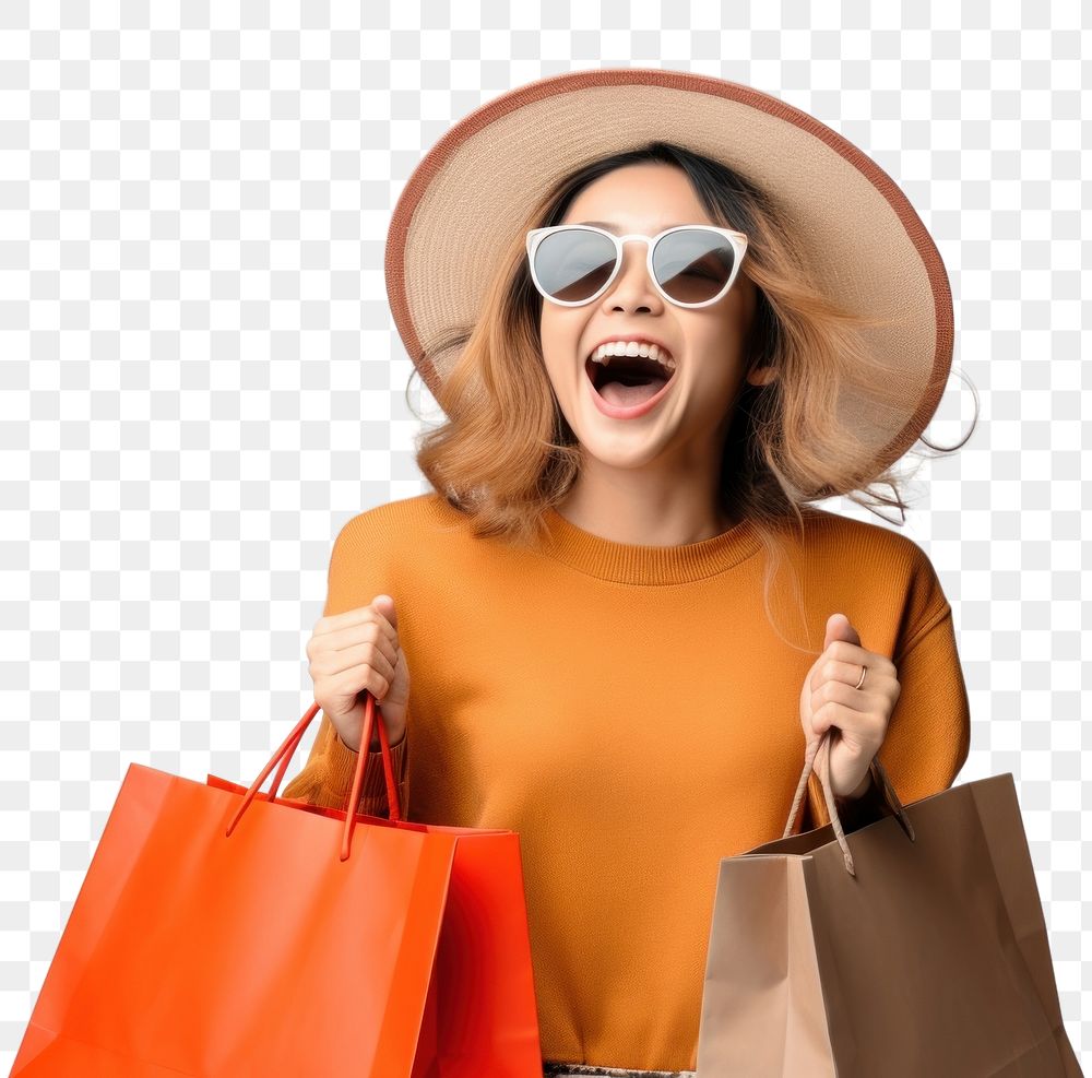 Woman enjoy shopping png, transparent background AI generated Image by rawpixel