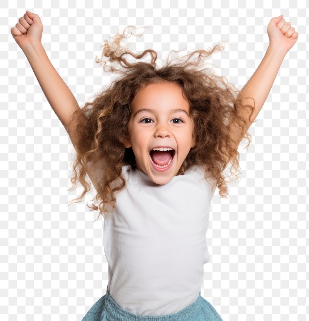 PNG  Shouting child happy girl