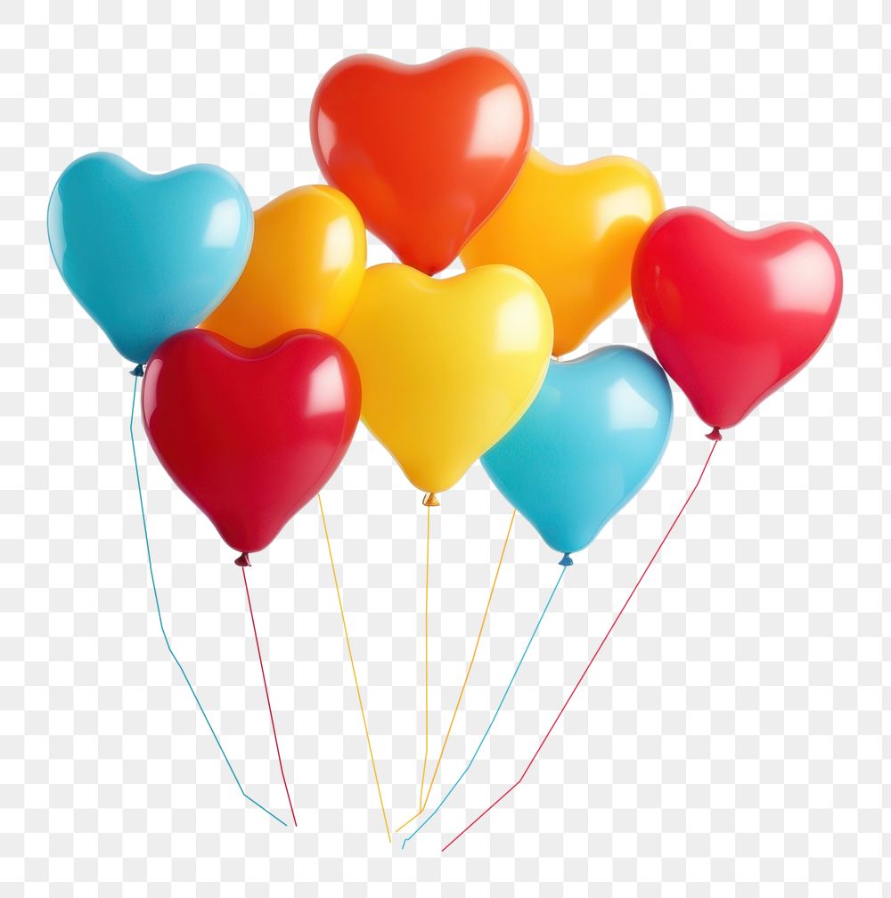 PNG  Heart balloons anniversary celebration decoration. AI generated Image by rawpixel.