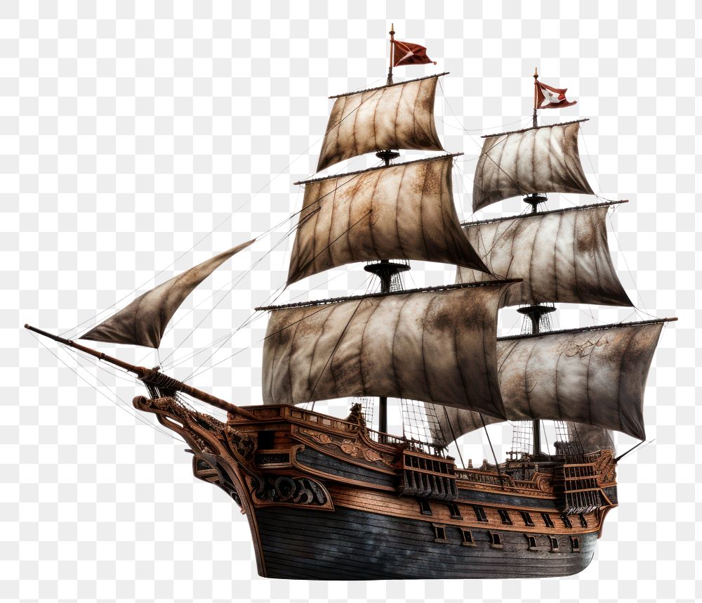 PNG Pirate flag ship sailboat vehicle white background