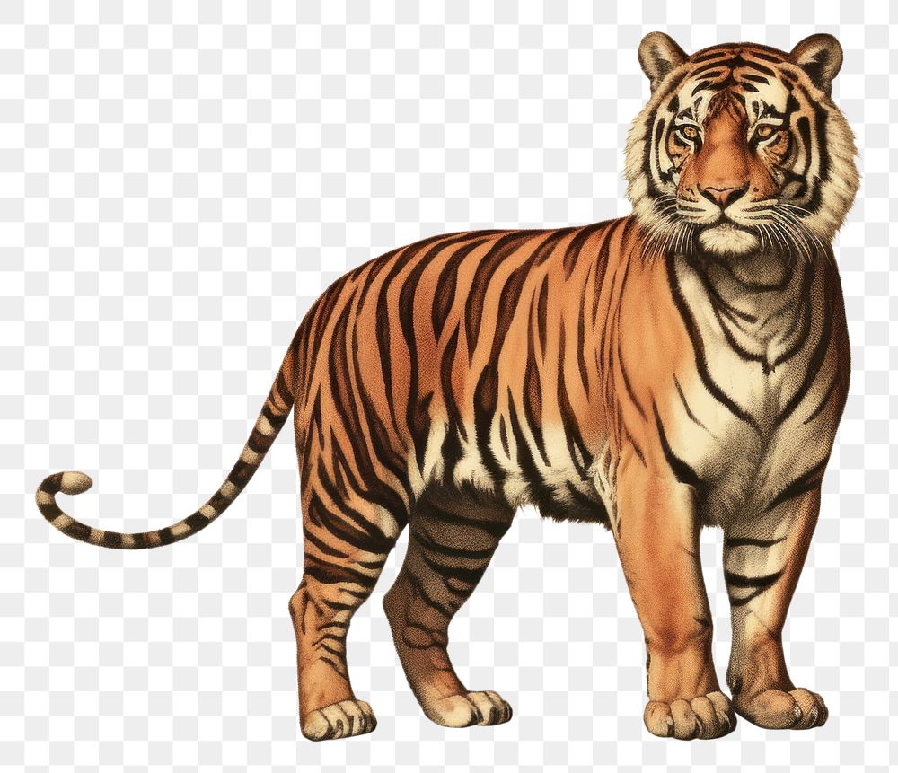 PNG Circus tiger wildlife standing. AI generated Image by rawpixel.